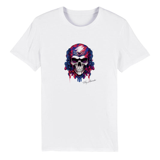 Skull of Pride: Bisexual-Skull Organic Unisex Crewneck Tee Clothes By Tobey Alexander