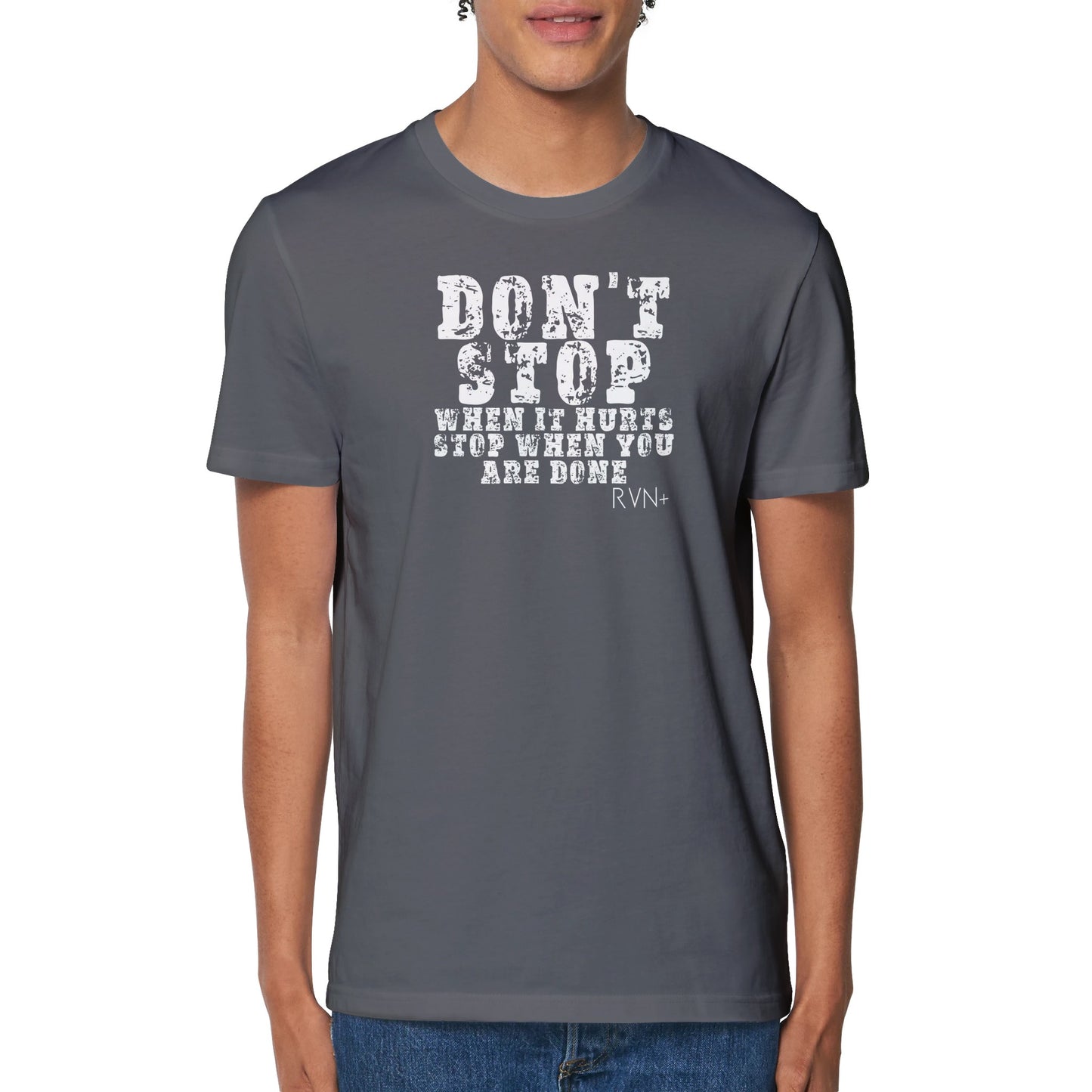 Don't Stop Until You're Done Unisex Organic T-Shirt - Your Finish Line Awaits! Clothes by Tobey Alexander