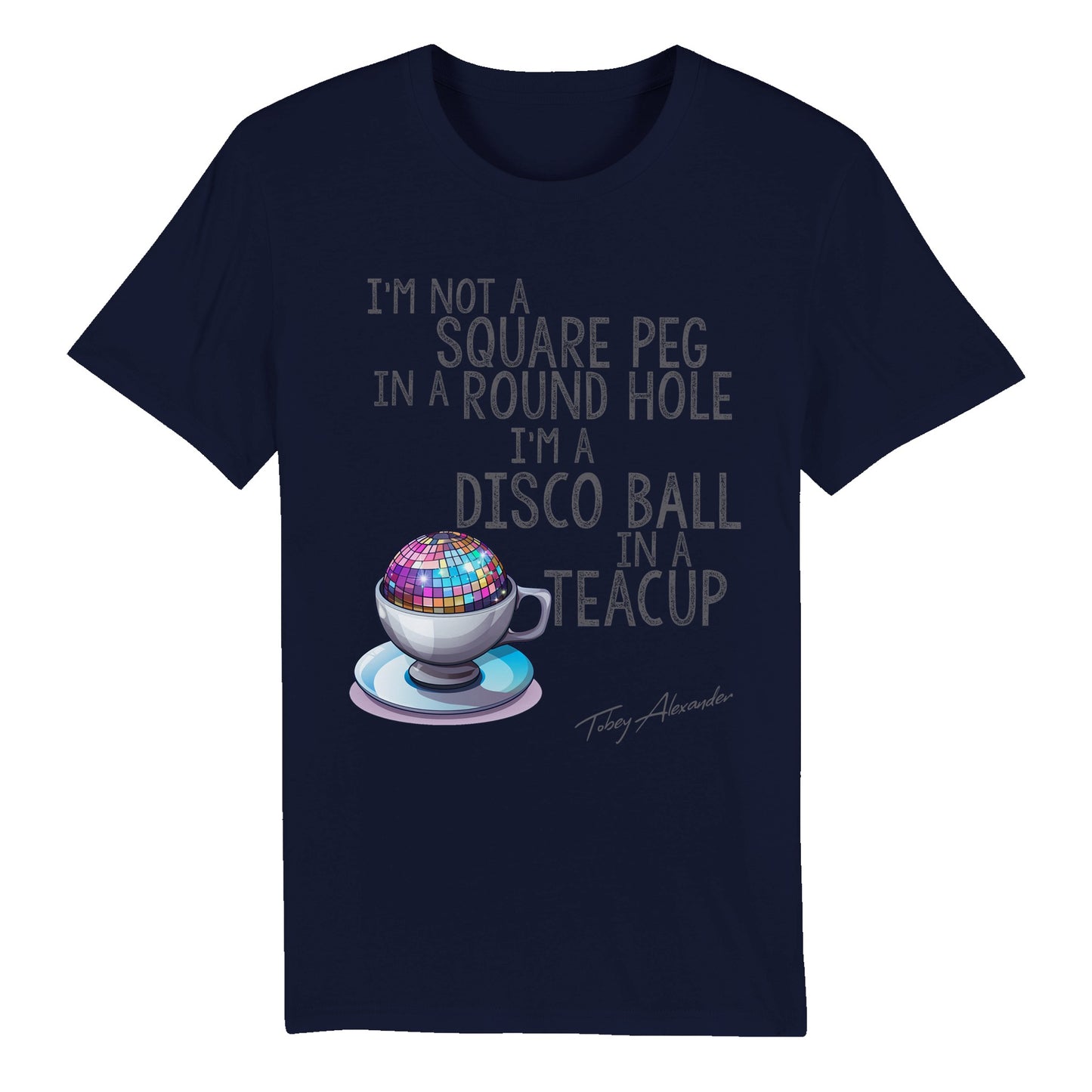 Expressive Disco Ball Teacup: Funny Organic Unisex Crewneck T-shirt ☕🕺 Clothes By Tobey Alexander
