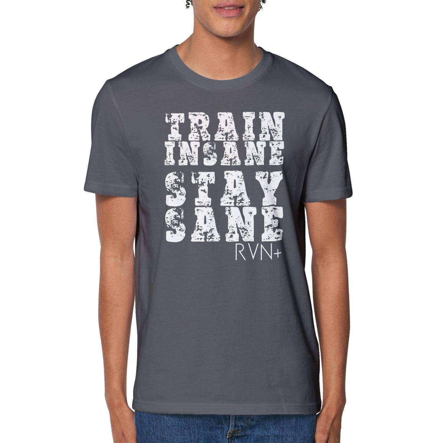 Train Insane, Stay Sane Organic Unisex Fitness T-Shirt Clothes by Tobey Alexander