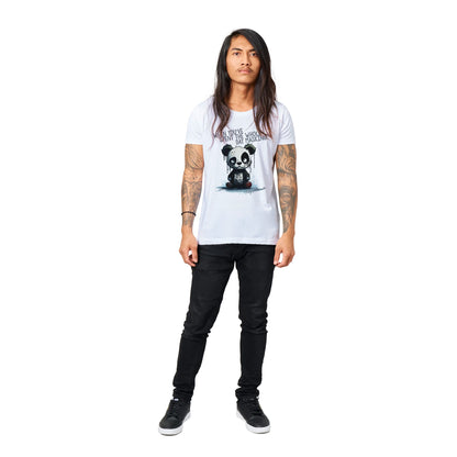 Reveal Your Expression: 'Masking Panda' Organic Unisex Crewneck Tee Clothes By Tobey Alexander