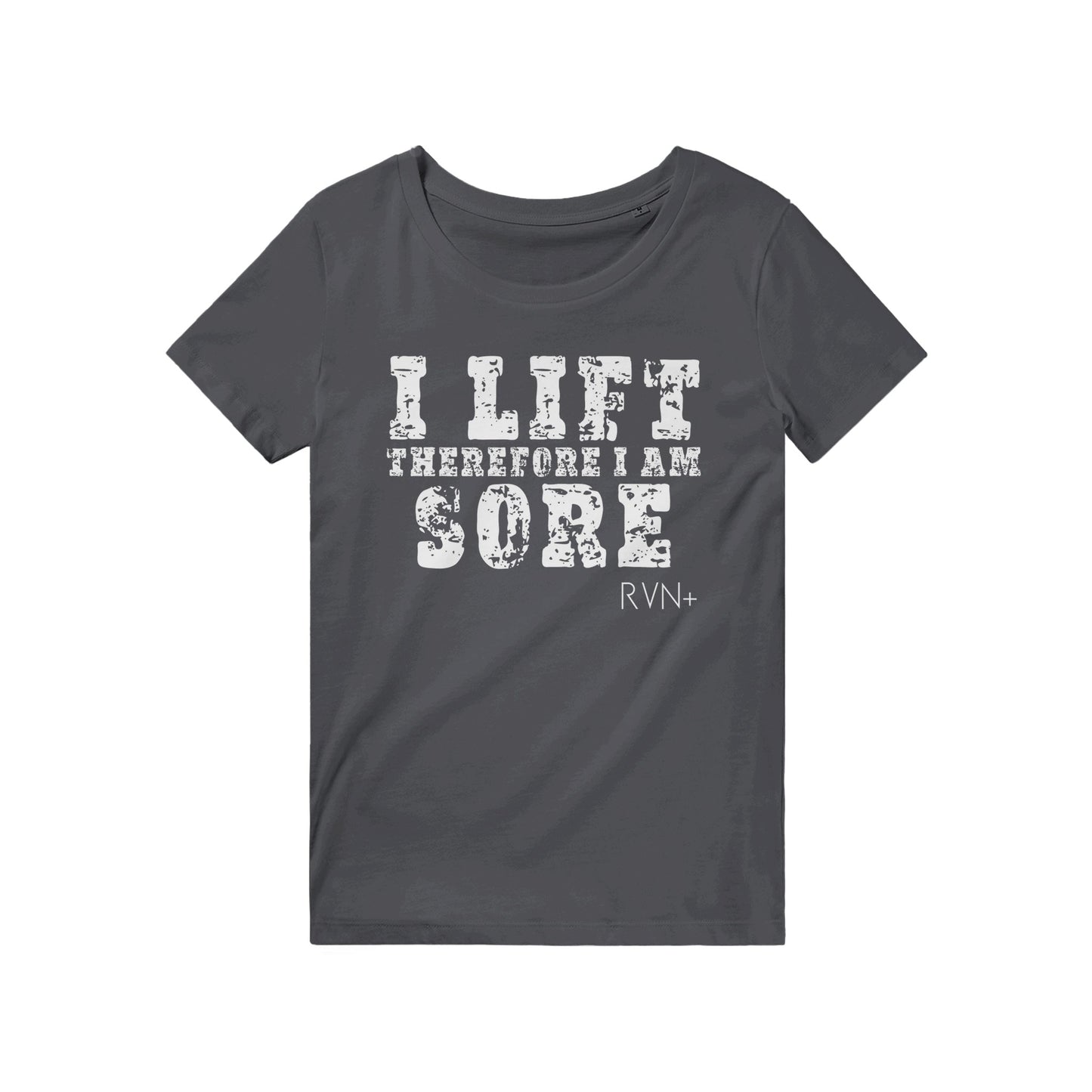 I Lift, Therefore I am Sore Unisex Organic Funny T-Shirt Clothes by Tobey Alexander