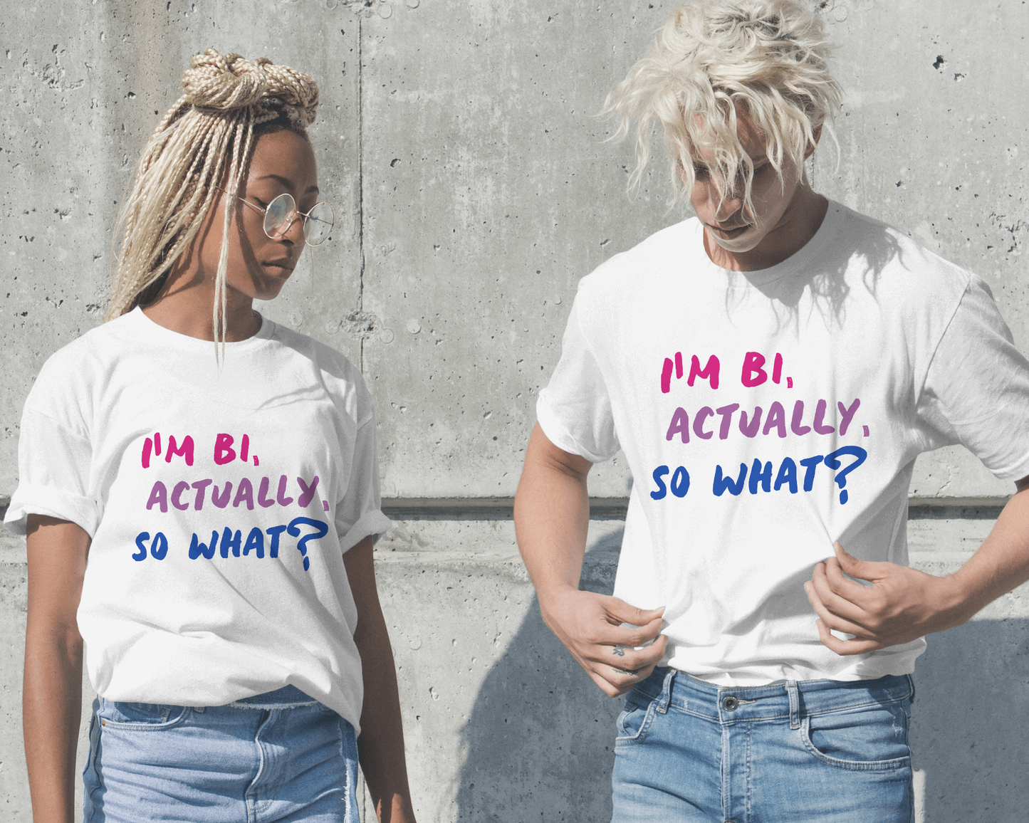 Empower Your Identity: 'I'm Bi So What?' Organic Unisex Crewneck Tee Clothes By Tobey Alexander