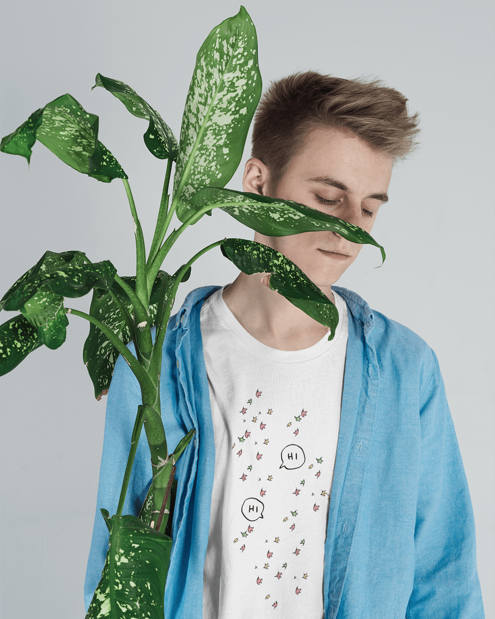 Love and Homage: 'Hi Leaves' Heartstopper Inspired Organic Unisex Crewneck Tee Clothes By Tobey Alexander