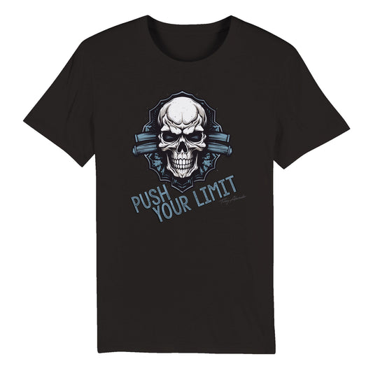 Unleash Your Potential with the "Push Your Limit" Exclusive Skull Unisex Organic Tee! Clothes by Tobey Alexander