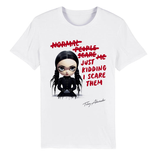 🌙🖤 "Normal People Scare Me" Organic Unisex Crewneck T-shirt 🖤🌙