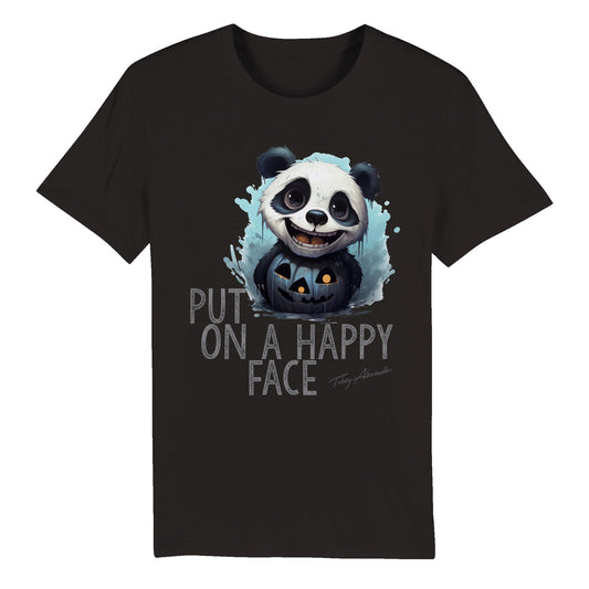 🎃🐼 "Put On a Happy Panda Face" Organic Unisex Crewneck T-shirt 🐼🎃 Clothes by Tobey Alexander