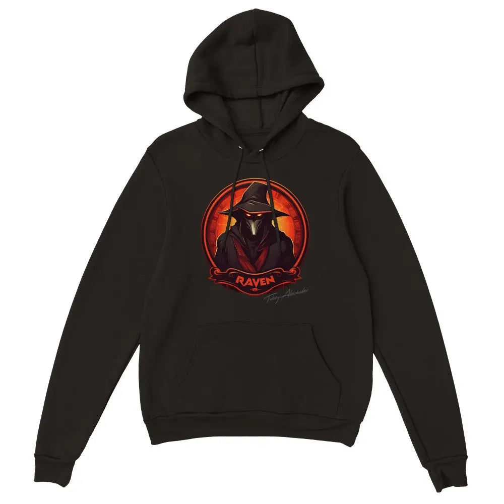Retro Raven Hoodie: Unleash Your Inner Superhero in Style Unisex Pullover Hoodie Clothes By Tobey Alexander