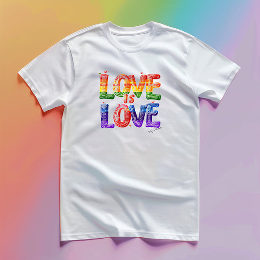 Love Is Love! Rainbow Pride 100% Cotton Tee Tobey Alexander's Imagination