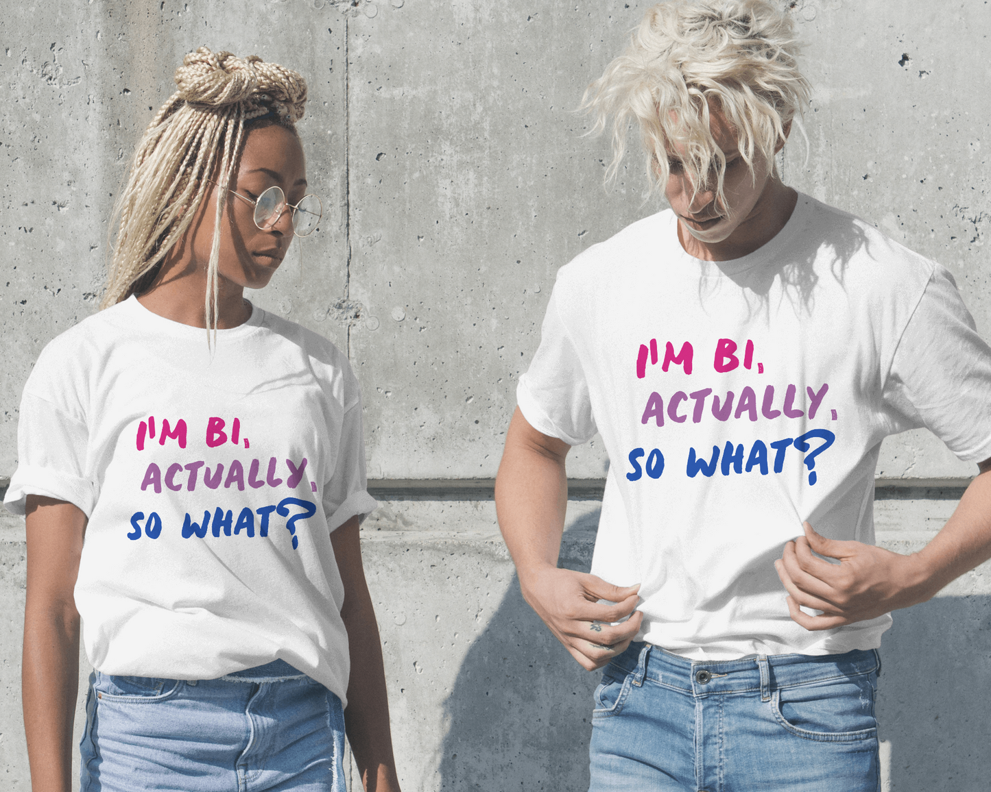 Empower Your Identity: 'I'm Bi So What?' Organic Unisex Crewneck Tee