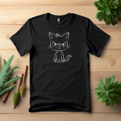 Express Yourself: Moody Cat Organic Tee for Every Mood! 😼 Clothes by Tobey Alexander