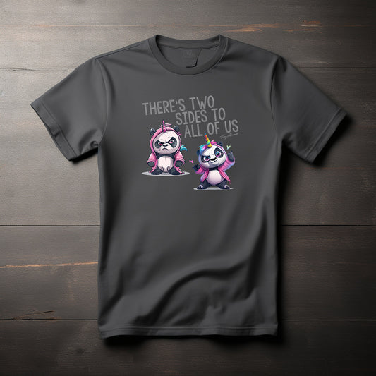 There's Two Sides To All Of Us - Pandamonium Unisex Tee Tobey Alexander's Imagination