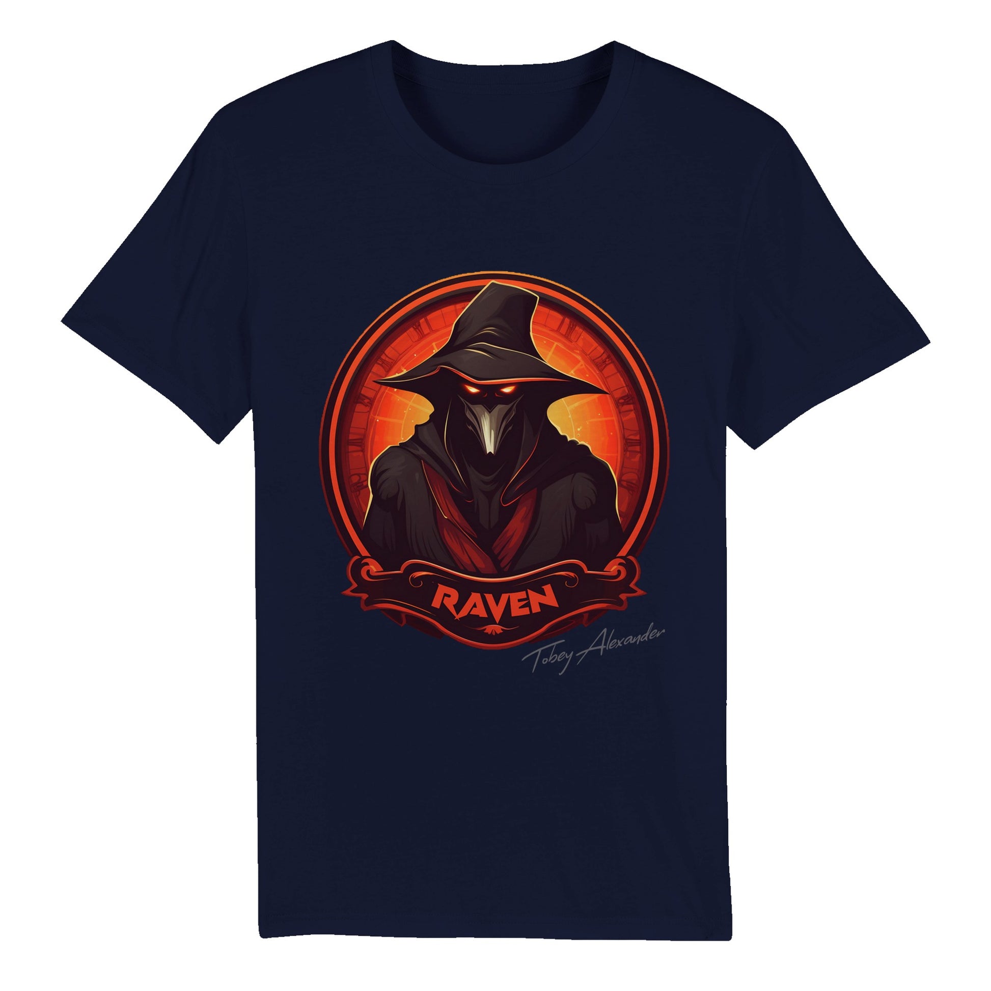 Retro Raven: Unleash Your Inner Superhero in Style Unisex Crewneck Tee Clothes By Tobey Alexander